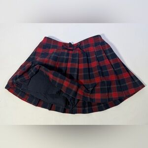 ZARA Girls Skort Size 4 Years Plaid Skirt Shorts Elastic Waist Red Blue